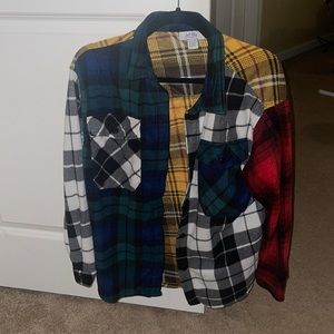 Just Polly Plaid Flannel Top